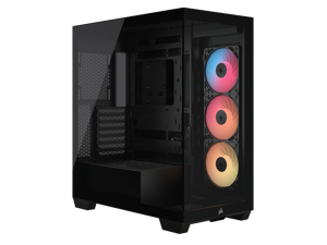 CORSAIR 3500X RS-R ARGB Mid-Tower PC Case – 3x Pre-Installed RS120-R ARGB Fans – GPU Anti-Sag Arm – Tempered Glass – Fits up to 10x 120mm Fans – Reverse Connection Motherboard Compatible