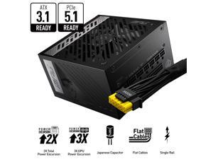 MSI MPG A850G PCIE5, Fully Modular Compact Gaming 850W Power Supply, 80+ Gold, Native 12V-2x6 Cable, 100% Japanese Capacitor, ATX 3.1 & PCIe 5.1 Ready, Low-Noise, 10 Year Warranty