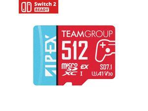 Team 512GB APEX SD7.1  Ultra-Fast microSDXC UHS-I/U3 Memory Card, compatible with Nintendo-Switch, Steam Deck, and ROG Ally, Speed Up to 800MB/s (TAPMSDE512GIV30A102)