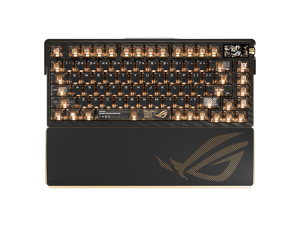ASUS ROG 20th Edition Azoth Extreme - Wireless Mechanical Gaming Keyboard - 75% TKL, ROG NX Snow V2 Linear Switch, Aluminum Chassis, Carbon Fiber, Color OLED Screen, PBT Keycaps, Gold/Black