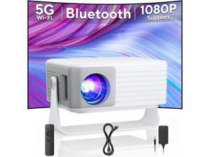 AKIYO 1080P Full HD Portable Mini Projector, Upgraded Bluetooth Movie Projector, 360 Degree Rotating, Compatible with TV Stick iOS/Android/HDMI/USB, Indoor & Outdoor Use