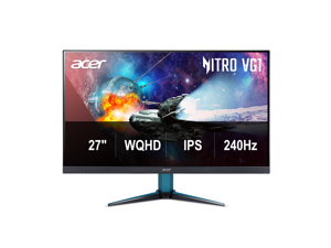 Acer Nitro 27" WQHD 2K 1440P 240HZ IPS 0.5ms with AMD FreeSync Premium HDR400 Gaming Computer Monitor with Speakers VG272U W2BMIIPX