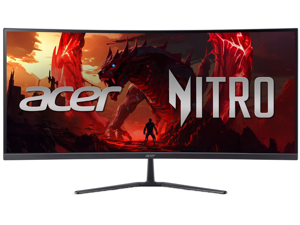 Acer Nitro 34 inch UltraWide QHD 2K 1440P 120Hz AMD FreeSync Premium 120Hz 1ms Curved Gaming Computer Monitor ED340CUR J0biip