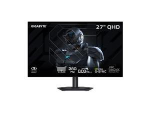 GIGABYTE 27" QHD 2K 1440P 280Hz with AMD FreeSync Premium Pro & G-SYNC Compatible 0.03ms HDR500 USB-C KVM OLED Gaming Computer Monitor with Height adjustable, Pivot, Swivel and Tilt stand MO27Q28G
