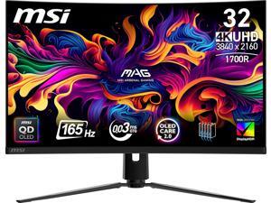 MSI 32" UHD 4K 165Hz Nvidia G-Sync Compatible 0.03ms HDR 400 USB-C 1700R Curved OLED Gaming Computer Monitor with Height Adjustable, Swivel & Tilt Stand for both PC and Console Gaming