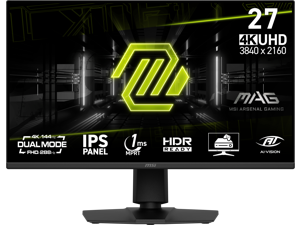MSI 27" Dual Mode UHD 4K 144Hz Full HD 288Hz IPS with Adaptive-Sync 1ms HDR400 Ai Crosshair Gaming Computer Monitor with Height Adjustable, Swivel, Pivot & Tilt Stand MAG 275UPD E14