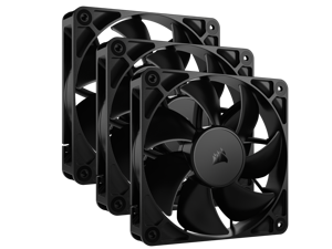 CORSAIR RS120 PWM 120mm Fans Triple Pack - Simplified Control - Daisy-Chain 4-Pin PWM Connection - Concentrated AirGuide Cooling - Magnetic Dome Bearing