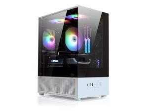 Zalman CUBIX-G Micro-ATX PC Case, MATX Case with 3 X 120mm FRGB Fans Pre-Installed, Panoramic View Tempered Glass Panels, USB Type-C Port, Fits up to 280mm GPUs, Panda Edition