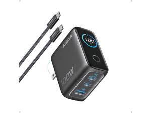 Anker Charger, 100W Max Ultra-Compact 3-Port GaN USB C Charger Block with Smart Display and Touch Control, Fast Wall Adapter for iPhone 17/16 Series, iPad, MacBook (Include Charge Cable, Non-Battery)