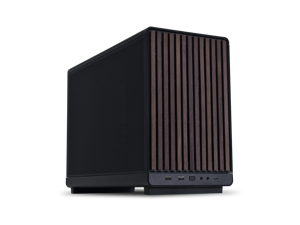 Lian Li A3-mATX PC Case - Wood Edition - Micro ATX Case - Supports 360mm AIO Cooler & 415mm GPU - Wood Front Panel - No Fans Included - Black (A3X-WD)