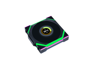 Lian Li UNI Fan SL LCD Wireless (Reverse Blade) 120mm ARGB Fan - Single Pack - 1.6" LCD - 2.4 GHz Wireless Signal for RGB & Fan Control - Controller NOT Included & Required - Black(12RSLLCD1W1B)