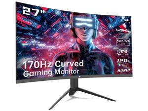 KTC 27 inch Gaming Monitor, 1440P Curved Monitor, 165Hz, 144Hz, 2K, 1500R, 1ms, FreeSync Premium/G-Sync, DisplayPort/HDMI/USB, Vesa/Wall Mount Computer Monitor, Desktop PC Monitor, Ultrawide H27S17
