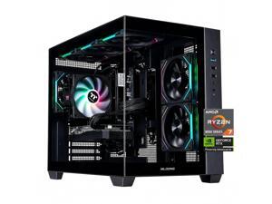 Mloong Gaming PC Desktop, AMD Ryzen 7 8700F 4.1 GHz (5.0Ghz Turbo), NVIDIA RTX 5060 Ti 8GB GDDR7, 1TB Gen4 NVMe SSD, 16GB 6000Mhz DDR5 RAM, 650W PSU, Wi-Fi, Win 11 Home Prebuilt PC, Black