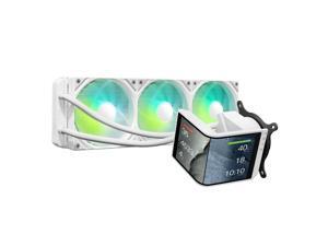 TRYX Panorama SE 360 ARGB White 360mm AIO Rotatable 6.67'' AMOLED Curved Screen 3D Anamorphic Effect Customizable AIO Cooler 360mm White Asetek Adela 280w TDP Intel LGA 1851/1700/1200/115X AMD AM5/AM4