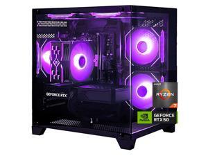 AOACE Gaming PC AMD Ryzen 7 5700X [8-Core 4.6GHz], RTX 5060 8GB GDDR7, DLSS 4, VR Ready, WiFi 6E, 32GB DDR4, 1TB PCIe4 NVMe, 6 ARGB, Win11 Home