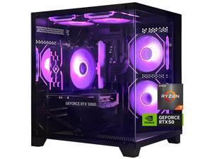 AOACE Gaming PC Desktop AMD Ryzen 7 5700X,RTX 5060 8G  16GB RAM and 1TB NVMe M.2 SSD, WiFi6E, ARGB Fan, Game Design Office console,Sea View Room Windows 11