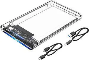 ORICO 2.5'' Hard Drive Enclosure Type-C USB 3.1 Gen2 to SATA 6Gbps Computer External HDD Enclosure for 7 9.5mm HDD SSD Support UASP Compatible with MacOS Windows -2139C3-G2