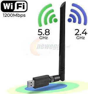 1200Mbps USB Wifi Adapter for PC,CORN Mini 802.11ac Dual Band 2.4G/5G High Gain 2dBi Antenna Wireless Network Adapter Wi-Fi Dongle Adapter Support Windows XP,Win Vista,Win 7,Win 8.1,Win 10,Mac OS X 10
