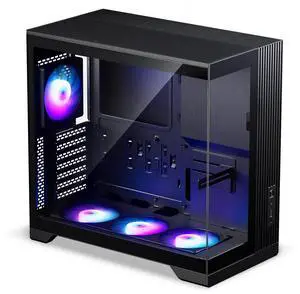 Phanteks XT V5 Panoramic Glass Compact ATX Gaming PC Case, 4x 120 ARGB PWM fans, Black
