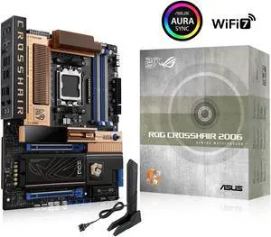 ASUS ROG Crosshair 2006 X870E AM5 ATX motherboard, DDR5, DIMM Fit, WiFi 7, 10Gb LAN, 5x M.2, 2x USB4, 2" OLED Display, AIO Q-Connector