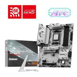 MSI B850 GAMING PLUS WIFI6E Motherboard, ATX - Supports AMD Ryzen 9000 / 8000 / 7000 Processors, AM5 - DDR5 Memory Boost 8200+ MT/s (OC), PCIe 4.0 x16, M.2 Gen5, Wi-Fi 6E, 2.5G LAN
