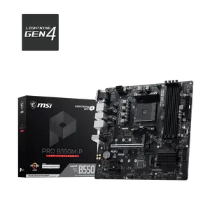 MSI PRO B550M-P AMD AM4 Micro-ATX Motherboard, B550 Chipset, DDR4 4400+ MHz, Dual M.2, PCIe 4.0, USB 5Gbps Type-C, Realtek 1GbE LAN, HDMI/DP/VGA