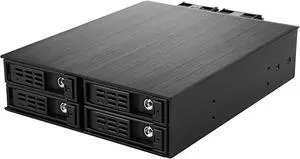 Athena Power BP-SAC1425AVL12 MIni-SAS 12Gb/s Internal Hot-Swap Backplane Module: 4 x 2.5" SAS / SATA SSD / HDD (Up to 15mm Height) in 5.25" Drive Bay - OEM