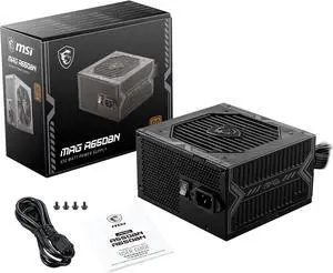 MSI MAG A650BN, Non-Modular Compact 650W Power Supply, 80+ Bronze, Low-Noise Fan, Active PFC Design, 5 Year Warranty