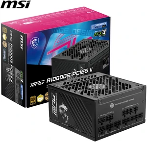 MSI MPG A1000GS PCIE5 II, Fully Modular Gaming 1000W Power Supply, 80+ Gold, Dual 12V-2x6 Cables, Server-Grade Capacitor, ATX 3.1 & PCIe 5.1 Ready, Low-Noise, 8-pin PCIe x 3, 10 Year Warranty