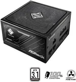 ASRock Steel Legend SL-650G 650W 80 PLUS GOLD & Cybenetics PLATINUM Full Modular Power Supply, ATX3.1 Ready, 10 Years Warranty