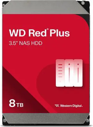 WD Red Plus WD80EFPX 8TB Hard Drive - 3.5" Internal - SATA (SATA/600) - Conventional Magnetic Recording (CMR) Method - NAS, Desktop PC Device Supported - 5640rpm