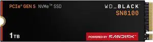 wdblack 1tb sn8100 nvme ssd internal solid state drive gen 5 pcie 50x4 m2 2280 seq read speeds up to 14900 mbs best for ai applications gaming video editing wds100t1x0m