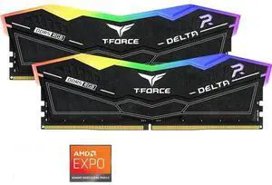 Team T-Force Delta RGB 32GB (2 x 16GB) 288-Pin PC RAM DDR5 6000 (PC5 48000) Desktop Memory Model FF3D532G6000HC30DC01