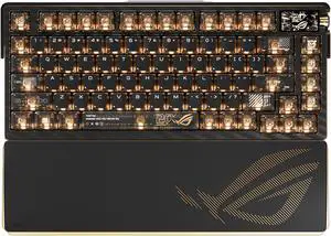 ASUS ROG 20th Edition Azoth Extreme - Wireless Mechanical Gaming Keyboard - 75% TKL, ROG NX Snow V2 Linear Switch, Aluminum Chassis, Carbon Fiber, Color OLED Screen, PBT Keycaps, Gold/Black