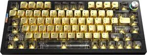 MONTECH MKey Pro Newegg 25th Anniversary Limited Gold Edition Mechanical Gaming Keyboard, Tri-Mode Bluetooth 5.2 / 2.4GHz Wireless / USB-C Wired, 75% Layout, Hot-Swappable, VIA/QMK, Gateron G Pro 3.0
