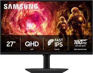 SAMSUNG Odyssey G5 G50F 27" QHD 2K 1440P 180Hz IPS with FreeSync & G-Sync Compatible 1ms HDR400 Gaming Computer Monitor with Height Adjustable, Swivel, Pivot & Tilt stand LS27FG502ENXZA