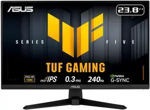 ASUS TUF Gaming 24" (23.8" viewable) Full HD 1080P 240hz Fast IPS with AMD FreeSync Premium & G-Sync Compatible 0.3ms Gaming Computer Monitor VG249QM5A