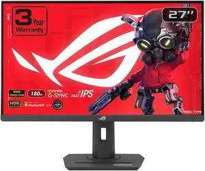 ASUS ROG Strix 27" QHD 2K 1440P 180Hz fast IPS with AMD FreeSync (AMD Adaptive Sync) & G-Sync compatible HDR400 1ms DCI-P3 95%, USB-C  built-in Ai Gaming Computer Monitor XG27ACG