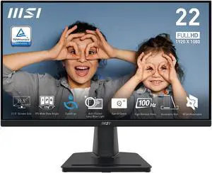 MSI MP225 22" Full HD 100Hz IPS Computer Monitor for Work and Gaming