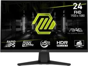 MSI 24" (23.8" viewable) Full HD 200Hz IPS  with AMD FreeSync Premium 0.5ms HDR Ready Low Blue Light Ai Vision Gaming Computer Monitor MAG244F