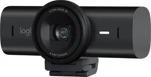 Logitech MX Brio Ultra HD 4K Collaboration and Streaming Webcam, 1080p at 60 FPS, Dual Noise Reducing Mics,Show Mode, USB-C, Webcam Cover, Works with Microsoft Teams, Zoom, Google Meet - Black