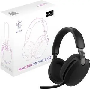 MSI MAESTRO 500 WIRELESS Gaming Headset, 40mm Drivers, Foldable Design, Active Noise Cancellation, Multi Platform Compatible, Black