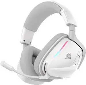 Corsair Void V2 Wireless Gaming Headset w/ Bluetooth for PC, PS5, PS4, Switch, Mobile – Dolby Atmos, 70hr Battery, Dual Wireless, Lightweight, Fast Charging – White