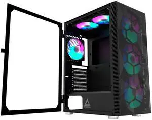 Montech X3 Mesh ATX Mid-Tower PC Gaming Case with RGB Fans USB3.0 Black