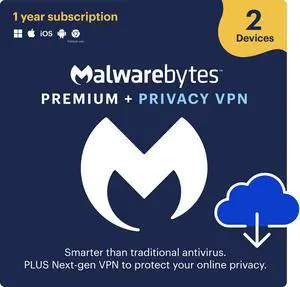 Malwarebytes Premium + Privacy VPN (Plus subscription) - 2 Device / 1 Year - Download