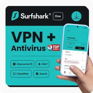 Surfshark One: Antivirus, VPN - 5 Devices / 1 Year - Download
