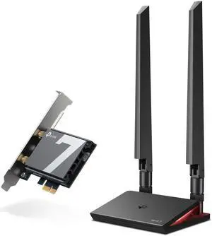 TP-Link WiFi 7 BE9300 PCIe WiFi Card for Desktop PC(Archer TBE550E), Tri-Band Wireless Adapter with MLO, LED, Bluetooth 5.4, WPA3, Ultra-Low Latency, Easy Installation, Multicolor status LED