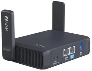 GL.iNet GL-BE3600 (Slate 7) Portable Travel Router, Pocket Dual-Band Wi-Fi 7, 2.5G Router, Portable VPN Routers WiFi for Travel, Public Computer Routers, Business Trip, Mobile/RV/Cruise/Plane