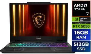 MSI Cyborg A15 15.6" FHD 144 Hz Ryzen 7 260 RTX 5050 16GB 512GB Windows 11 Home