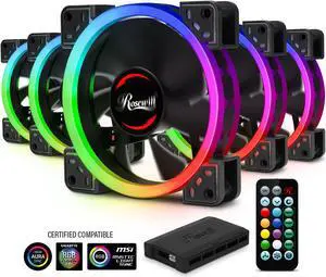 Rosewill RGBF-23001 120mm RGB Case Fan Hub Set 5-Pack